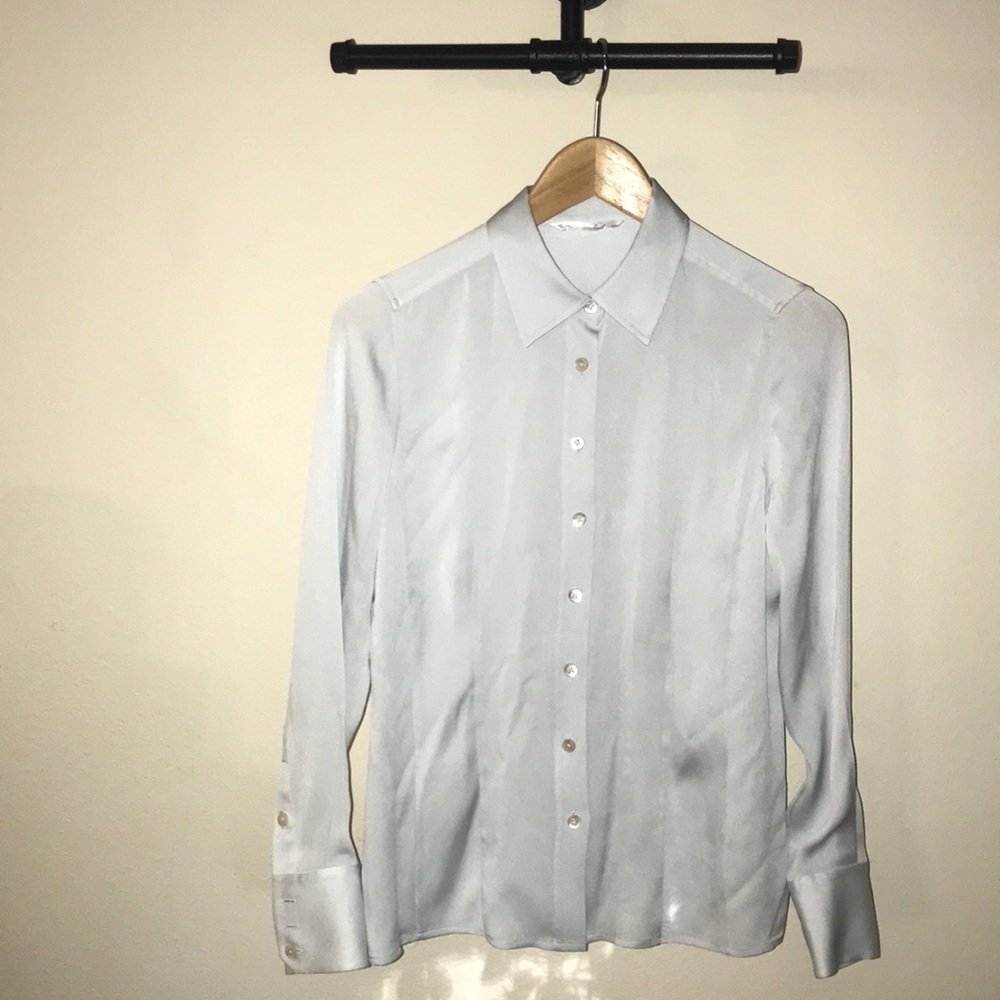 Pale Blue Silk Blouse